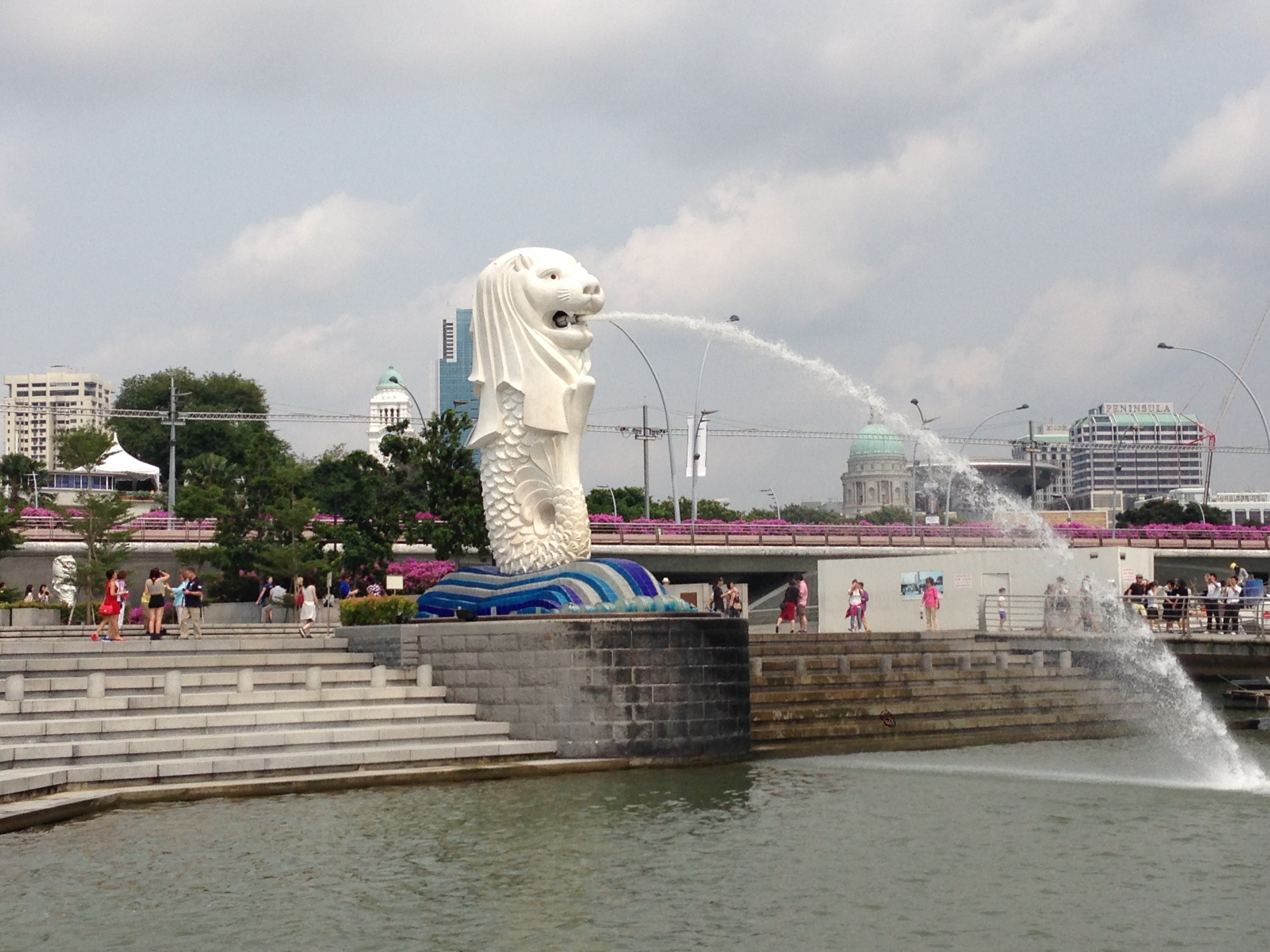 Die Merlion Statue in Singapur