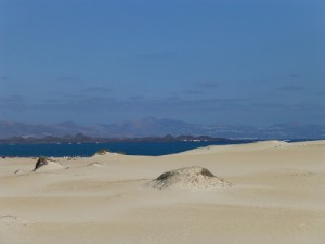 Dünen von Corralejo mit Blick nach Lanzarote