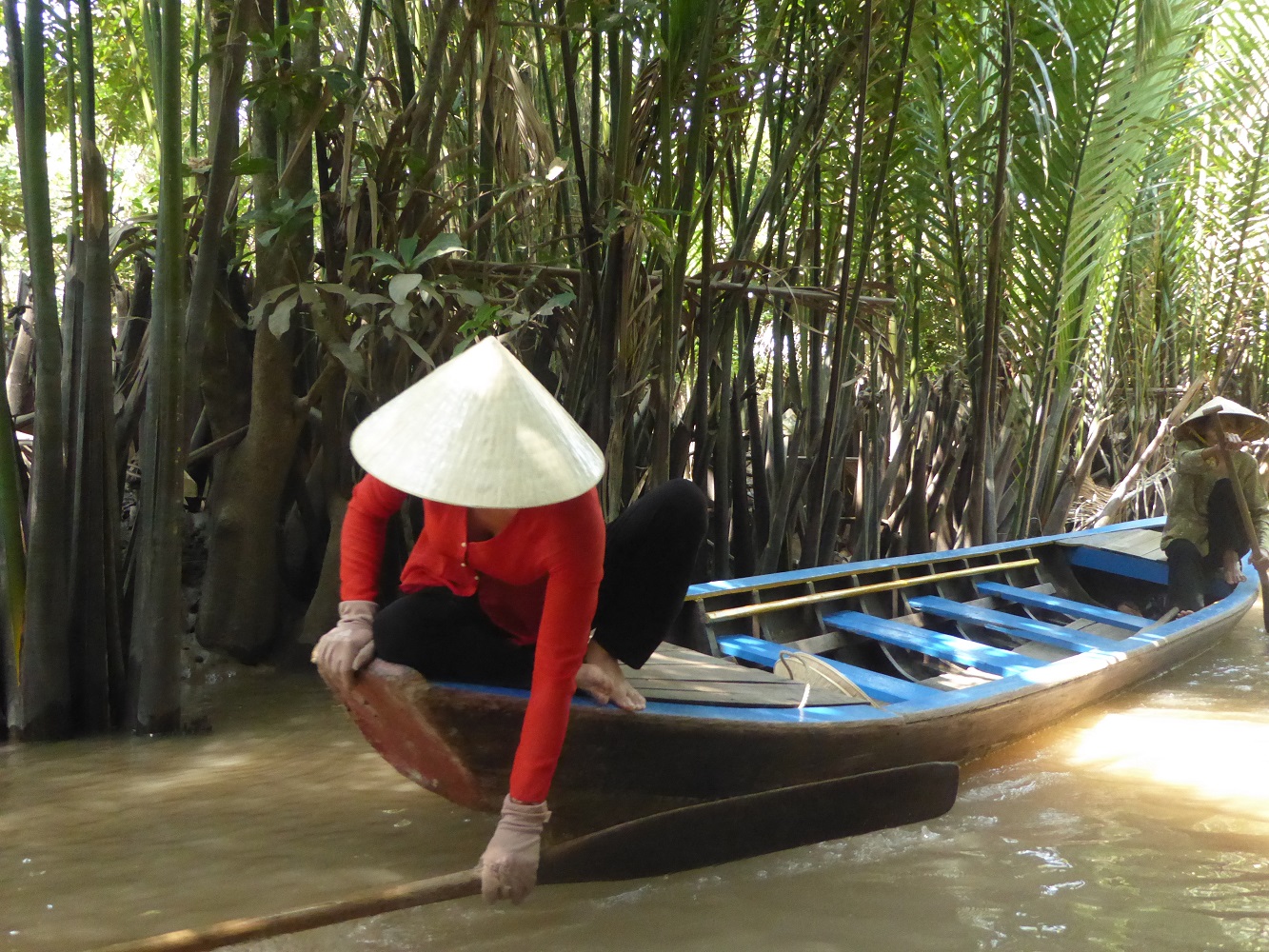 Das Fortbewegungsmittel der Wahl im Mekongdelta ist das Sampan-Boot